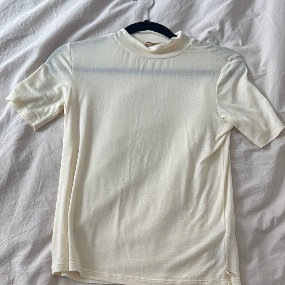 Cream Short Sleeve Top